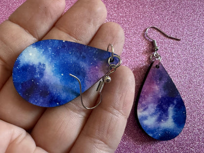 Galaxy Earrings: Sublimated Space Earrings, Outer Space, Stars, Night Sky, Astronomy, Astrology, Cosmology, Best Gift for Her/Him/Them