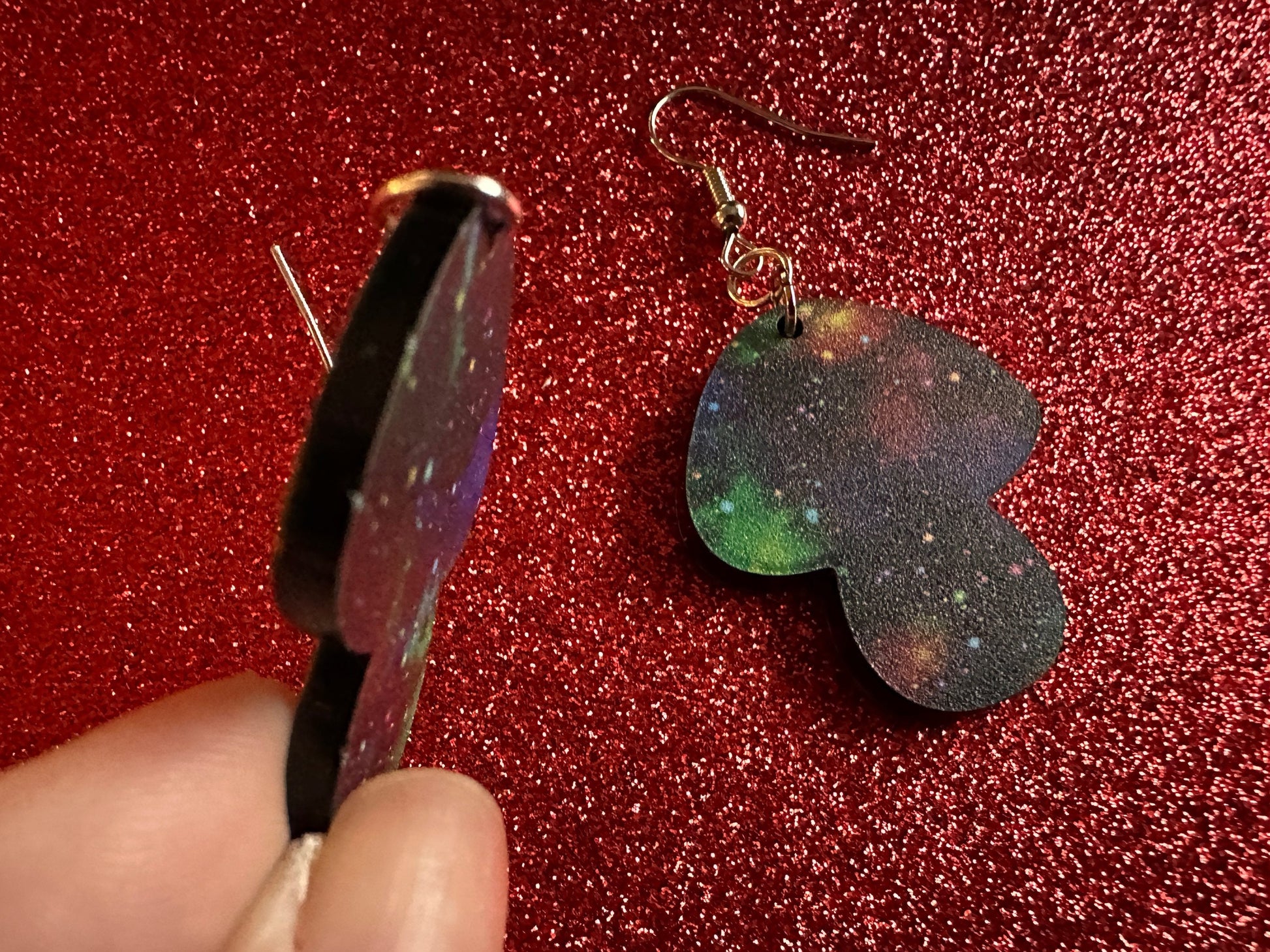 Galaxy Mushroom Earrings: Laser Cut Acrylic Earrings, Astronomy, Stars, Planets, Astrology, Night, Nebula, Magic, Gifts for Her/Him/Them