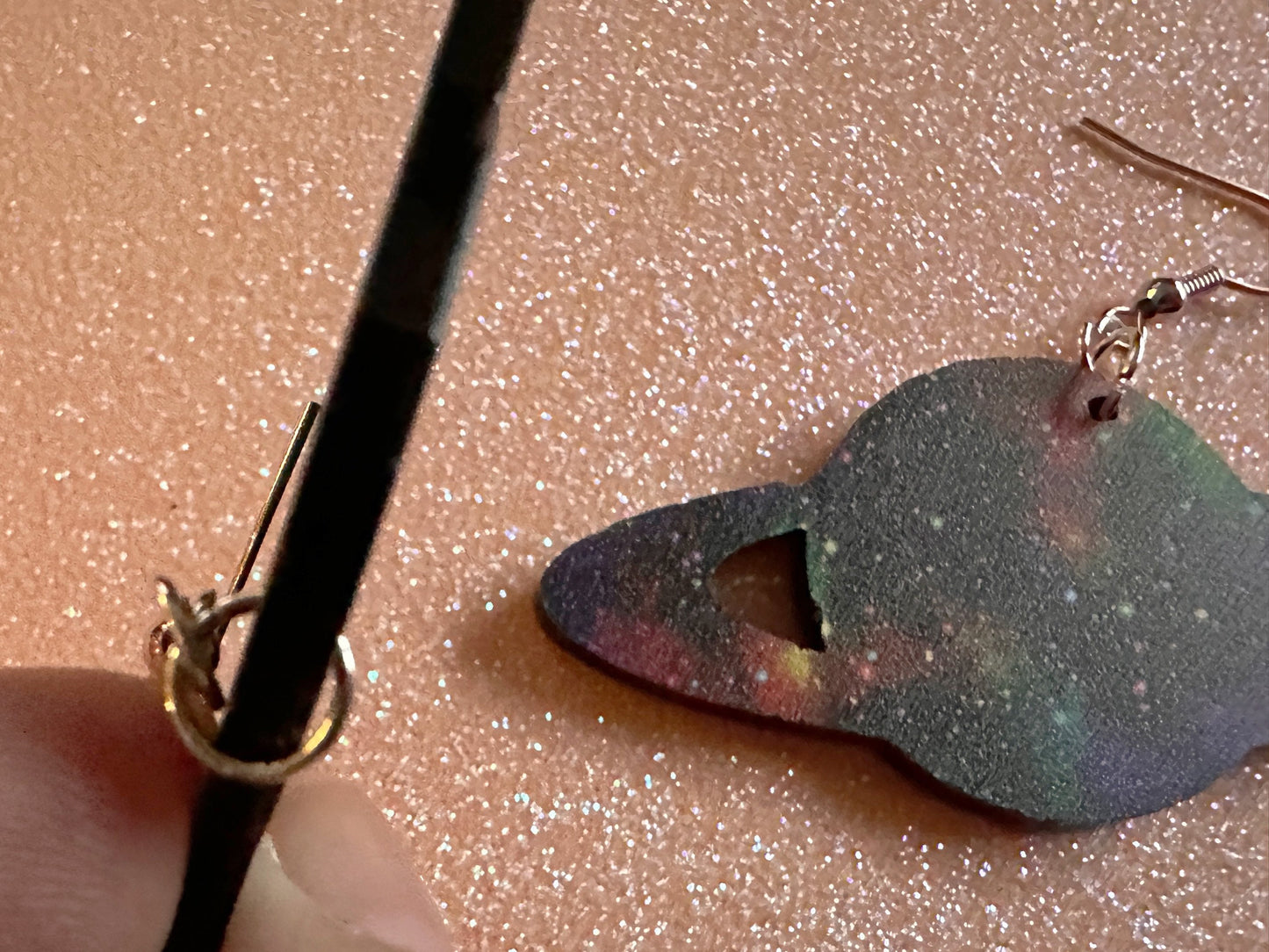 Galaxy Saturn Earrings: Laser Cut Acrylic Planets, Magic, Night Sky, Moons, Astrology, Astronomy, Space Themed, NASA, Gifts for Her/Him/Them