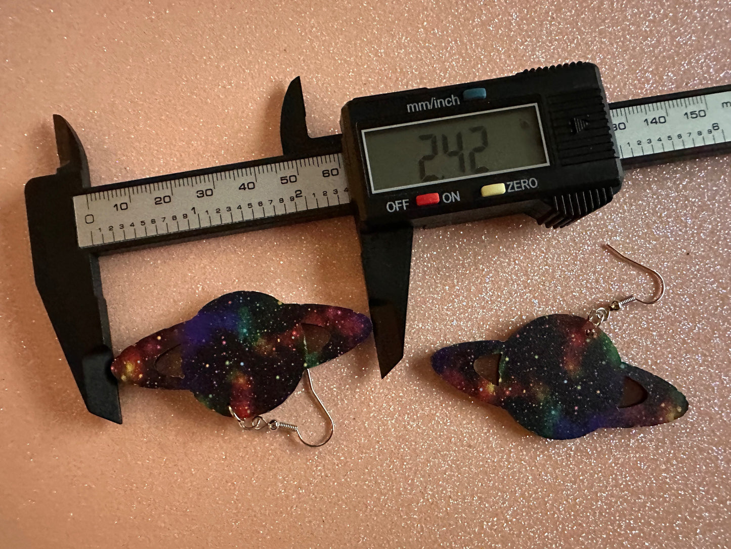 Galaxy Saturn Earrings: Laser Cut Acrylic Planets, Magic, Night Sky, Moons, Astrology, Astronomy, Space Themed, NASA, Gifts for Her/Him/Them