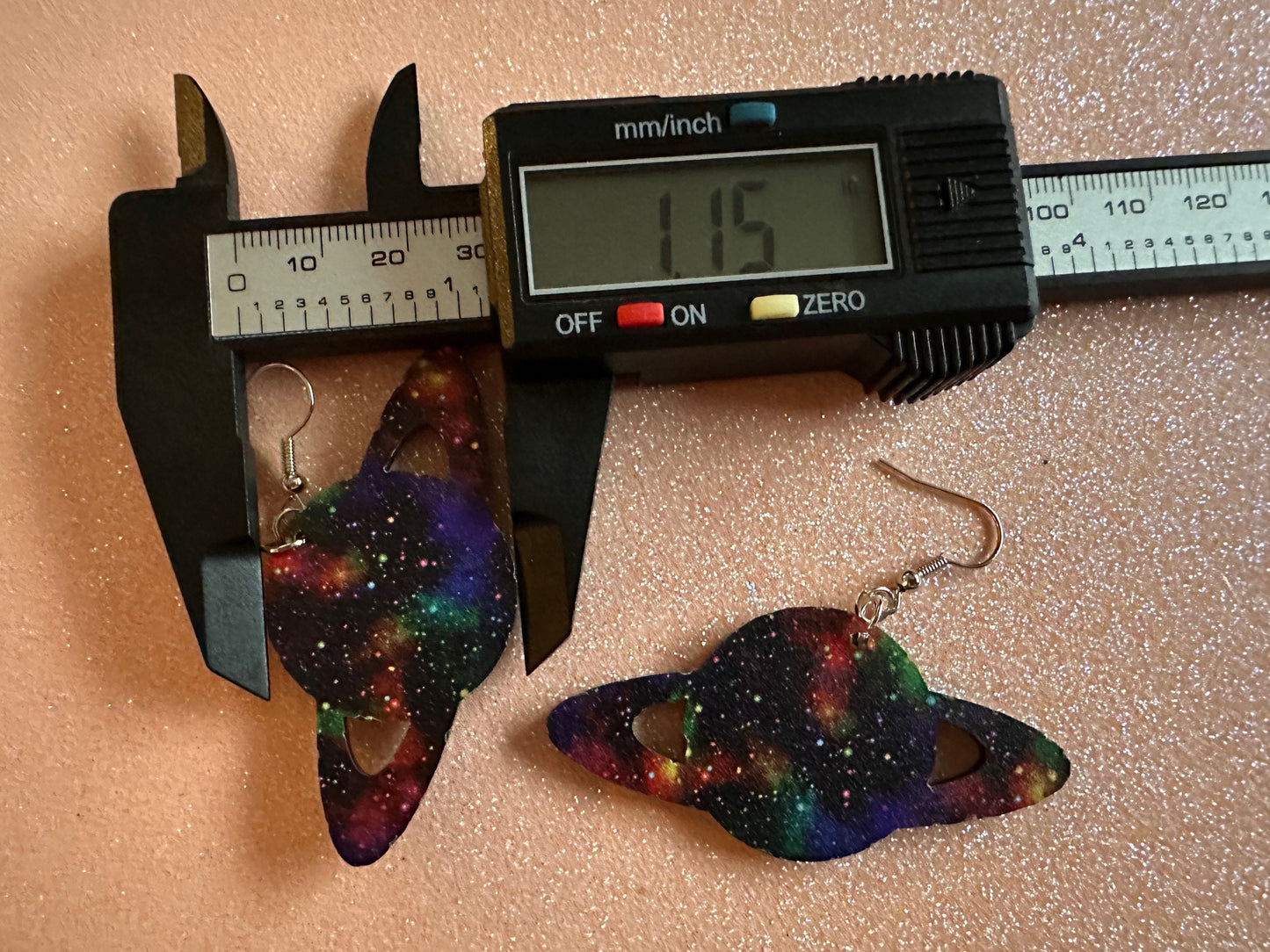 Galaxy Saturn Earrings: Laser Cut Acrylic Planets, Magic, Night Sky, Moons, Astrology, Astronomy, Space Themed, NASA, Gifts for Her/Him/Them