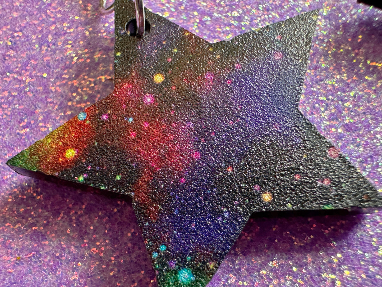 Galaxy Star & Moon Earrings: Laser Cut Acrylic Stars, Magic, Night Sky, Moons, Astrology, Astronomy, Space Themed, Gifts for Her/Him/Them