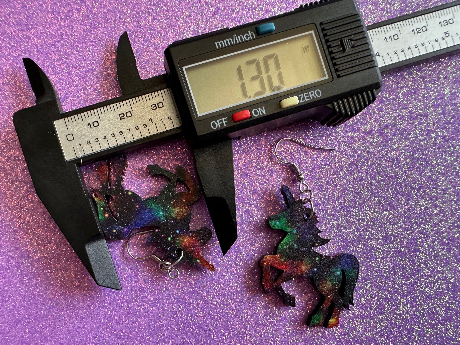 Galaxy Unicorn Earrings: Laser Cut Acrylic Space Earrings, Nebula, Magic, Magical Creature, Astrology, Astronomy, Gifts for Her/Him/Them