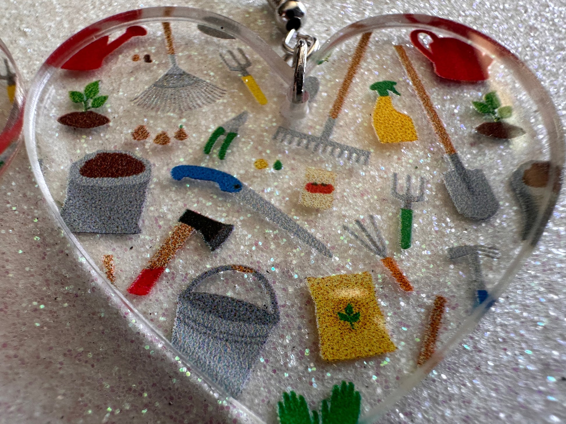 Gardening Earrings: Laser Cut Acrylic Gardening Tools, Green Earrings, Plants, Gardener, Garden, Rake, Shovel, Farm, Gifts for Her/Him/Them