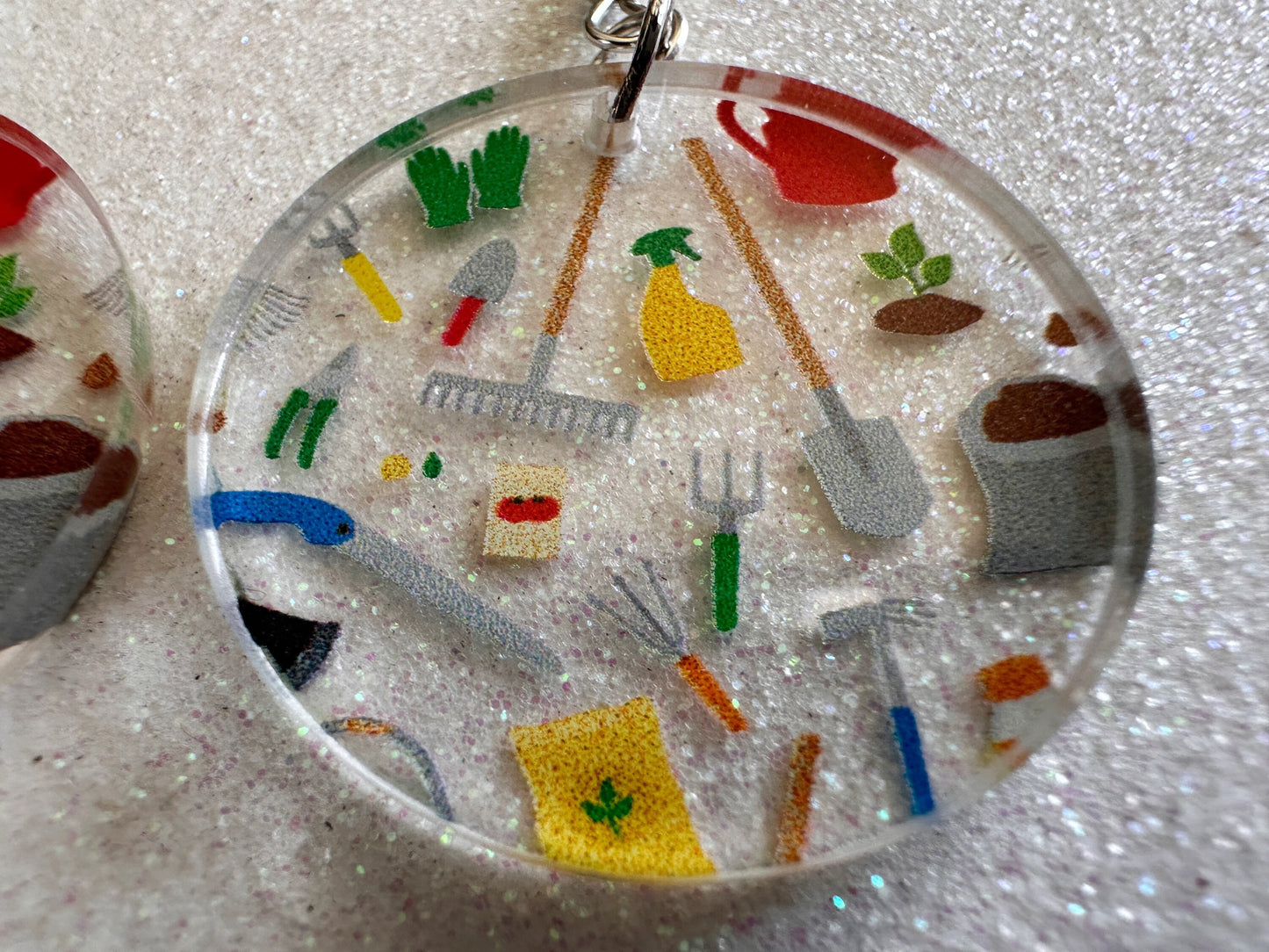 Gardening Earrings: Laser Cut Acrylic Gardening Tools, Green Earrings, Plants, Gardener, Garden, Rake, Shovel, Farm, Gifts for Her/Him/Them