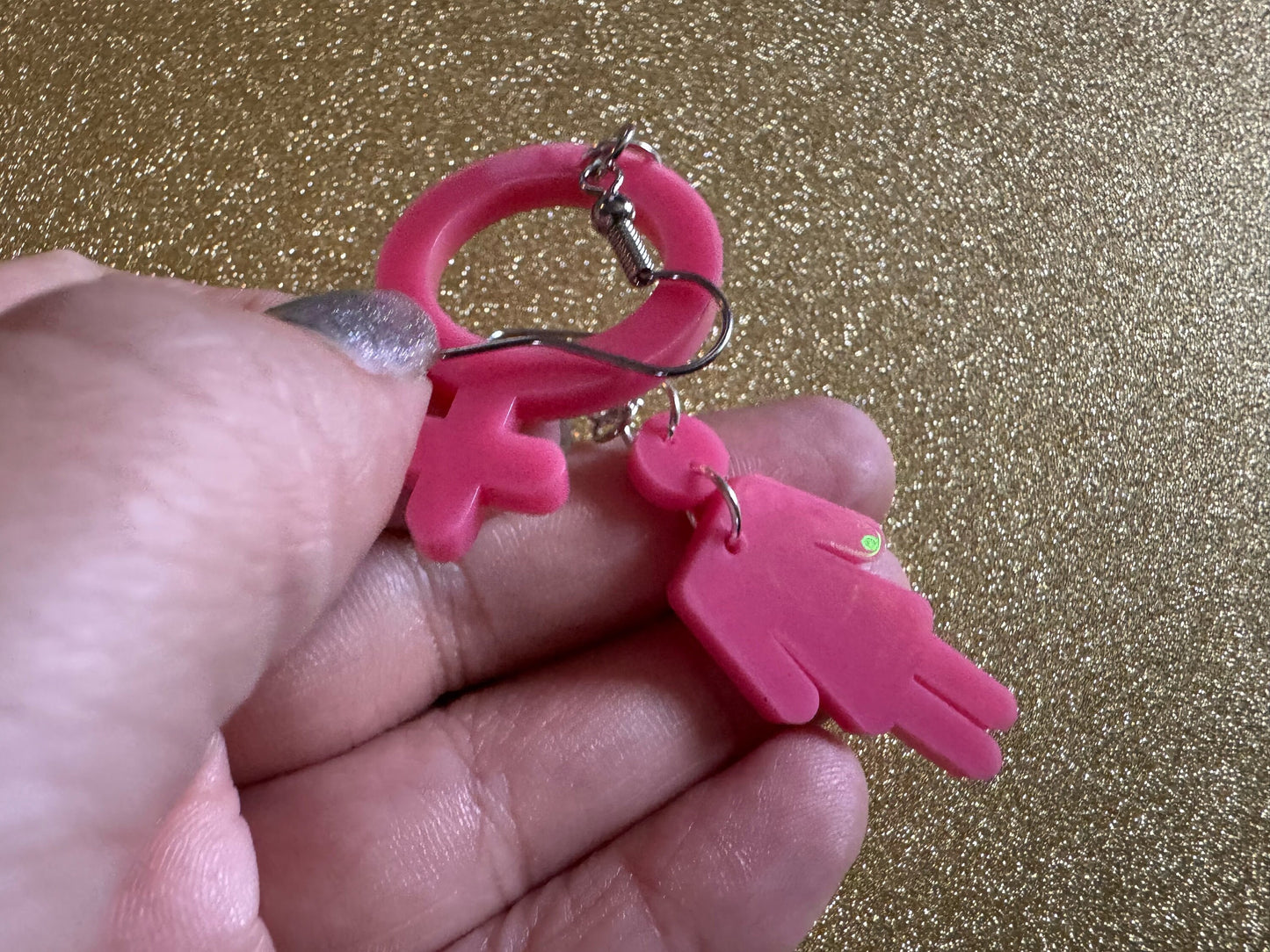Gender Identity Earrings: Laser Cut Acrylic Female Gender Signs, Pronouns, Pride Week, She/Her, Trans, Best Gifts for Her/Him/Them