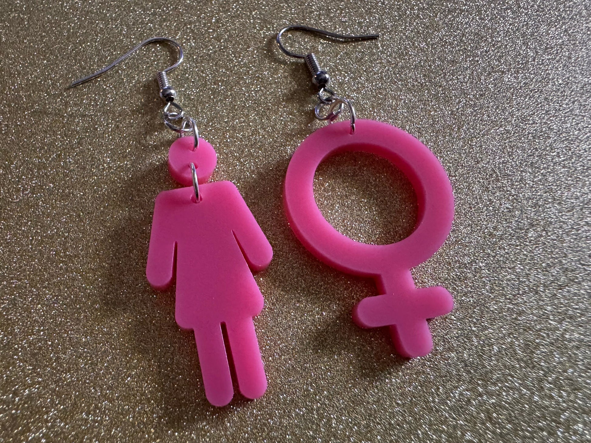 Gender Identity Earrings: Laser Cut Acrylic Female Gender Signs, Pronouns, Pride Week, She/Her, Trans, Best Gifts for Her/Him/Them