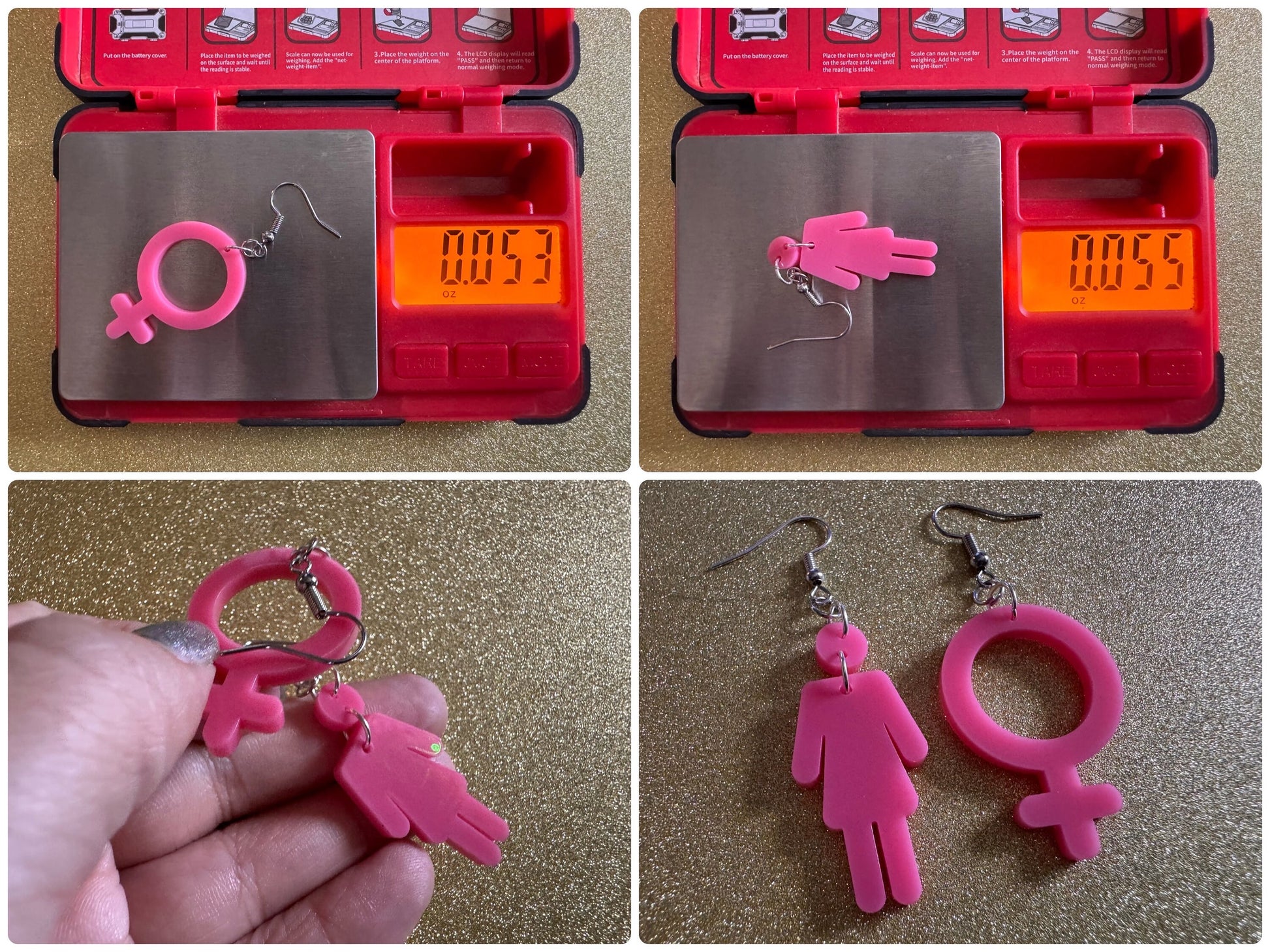 Gender Identity Earrings: Laser Cut Acrylic Female Gender Signs, Pronouns, Pride Week, She/Her, Trans, Best Gifts for Her/Him/Them
