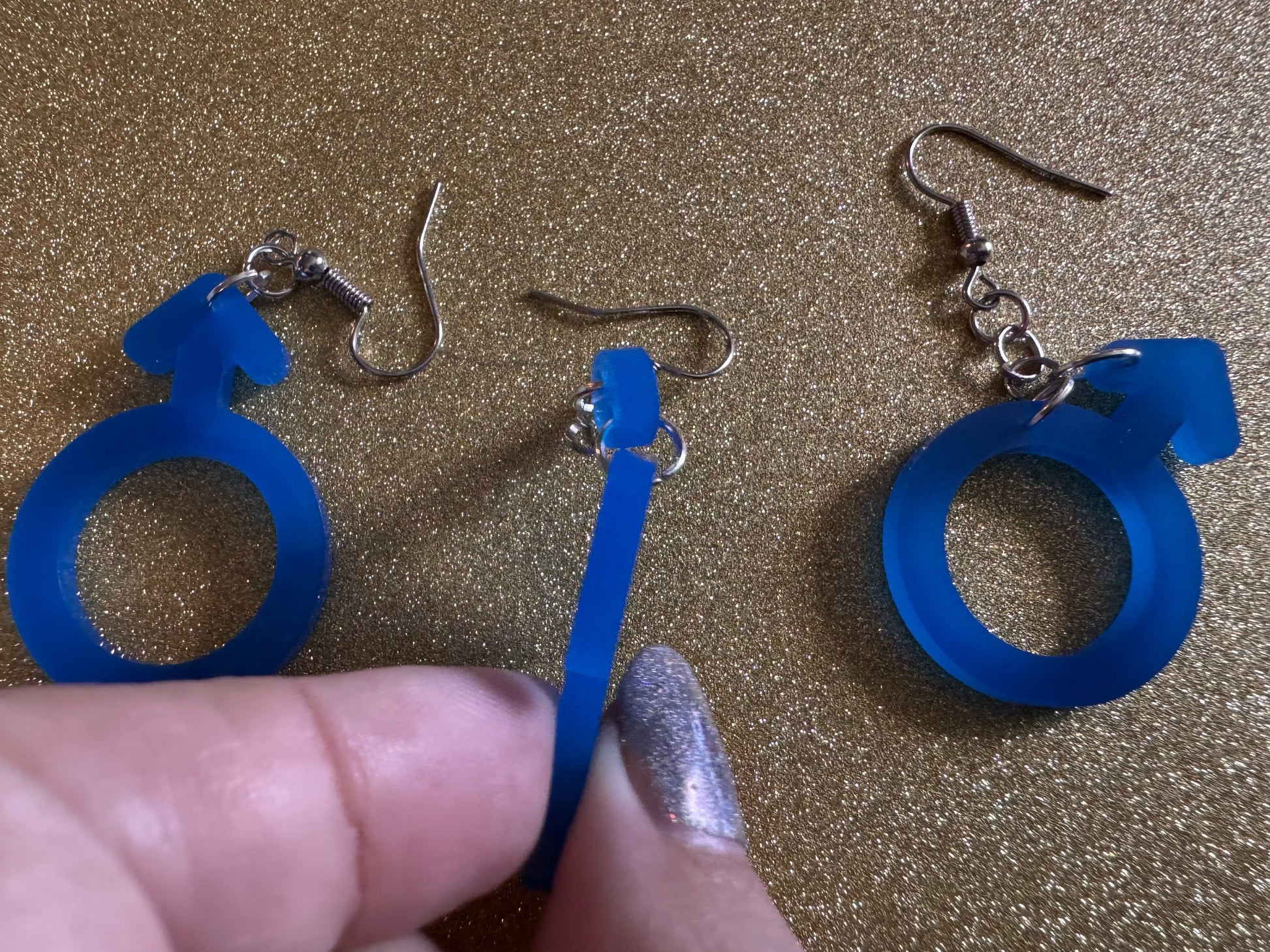 Gender Identity Earrings: Laser Cut Acrylic Male Gender Signs, Pronouns, Pride Week, He/Him, Trans, Best Gifts for Her/Him/Them