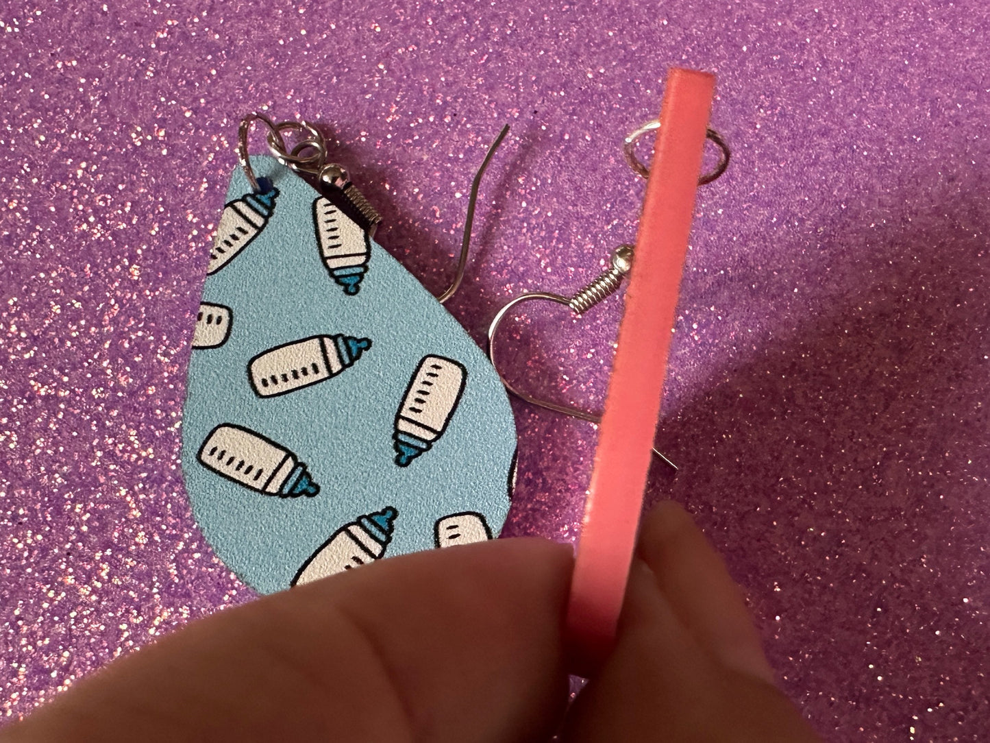 Gender Reveal Earrings: Laser Cut Acrylic Baby Bottle Earrings, Baby Shower, Mothers Day, Boy, Girl, Pink, Blue, Best Gifts for Her/Him/Them