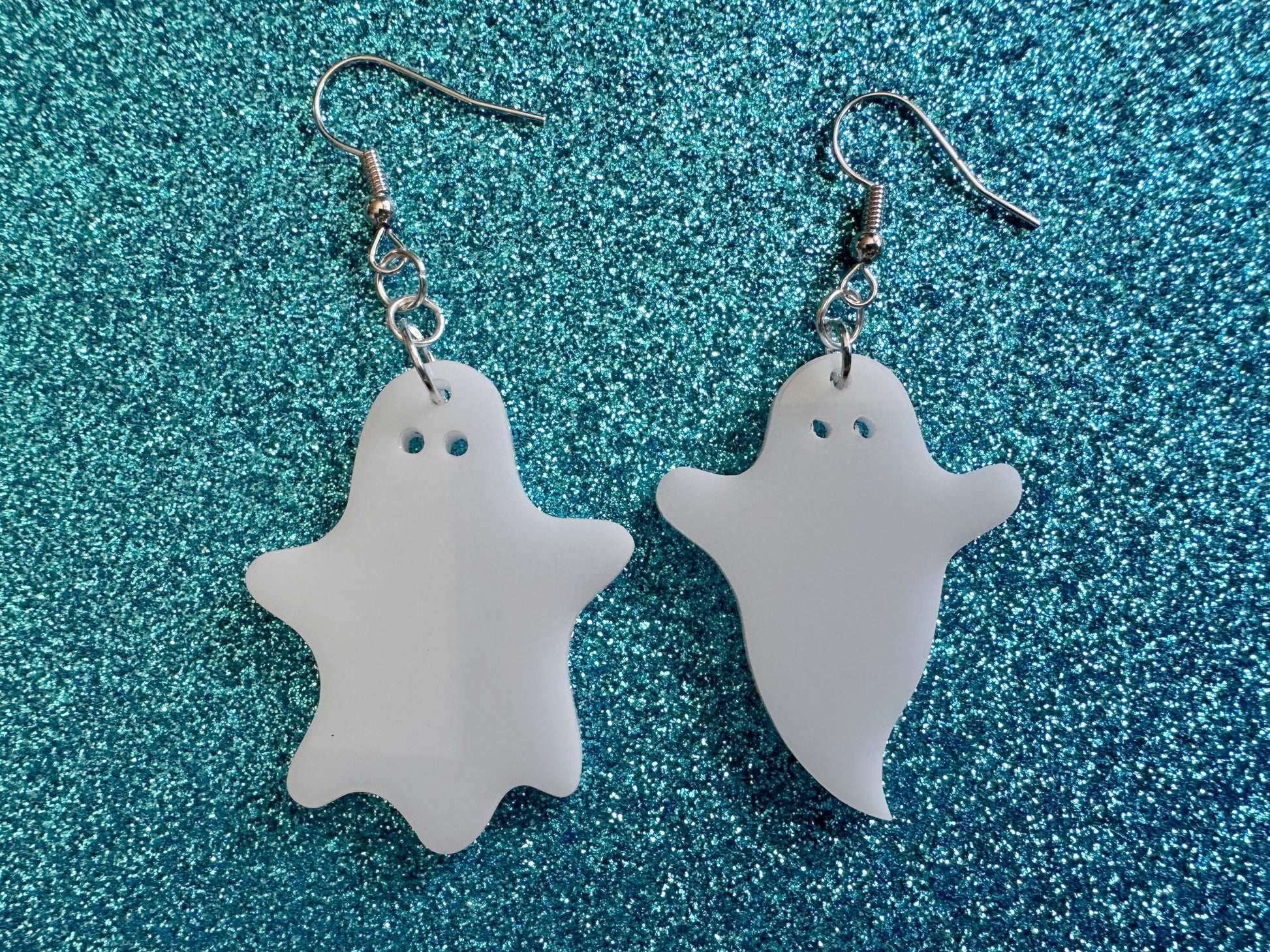 Ghost Earrings: Laser Cut Acrylic Ghosts, Halloween, Haunted, Scary, Spooky, Best Gifts for Her/Him/Them