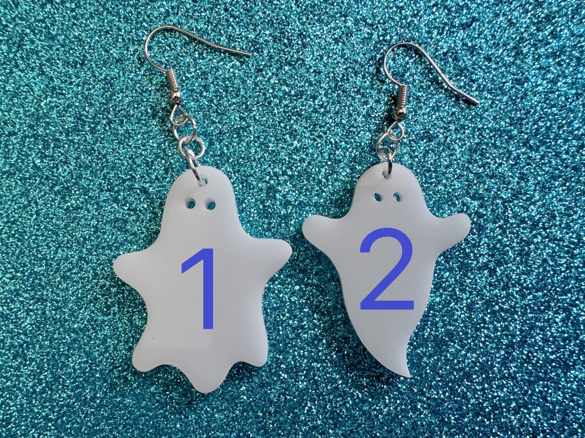 Ghost Earrings: Laser Cut Acrylic Ghosts, Halloween, Haunted, Scary, Spooky, Best Gifts for Her/Him/Them