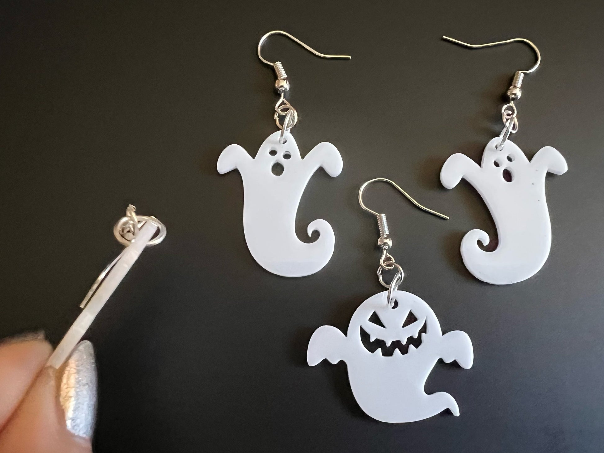 Ghost Earrings: Laser Cut Acrylic Ghosts, Halloween, Haunted, Scary, Spooky, Best Gifts for Her/Him/Them