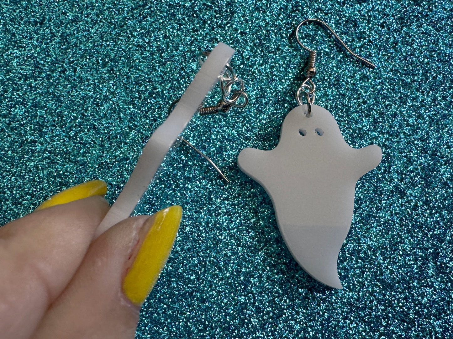 Ghost Earrings: Laser Cut Acrylic Ghosts, Halloween, Haunted, Scary, Spooky, Best Gifts for Her/Him/Them