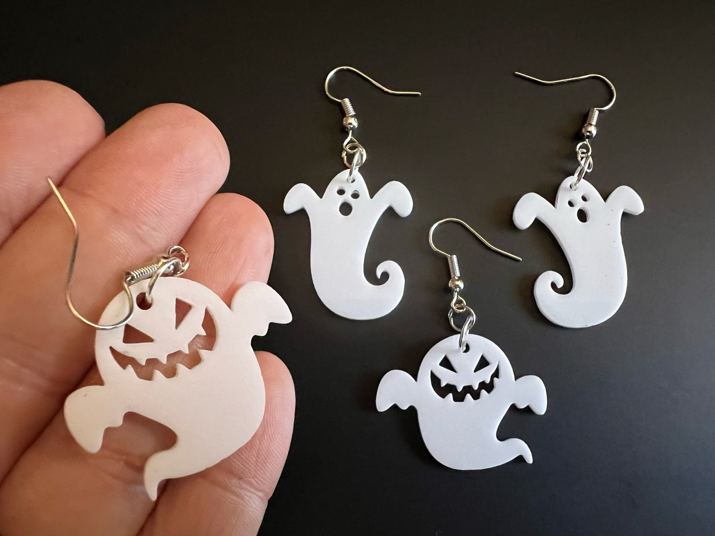Ghost Earrings: Laser Cut Acrylic Ghosts, Halloween, Haunted, Scary, Spooky, Best Gifts for Her/Him/Them