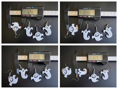 Ghost Earrings: Laser Cut Acrylic Ghosts, Halloween, Haunted, Scary, Spooky, Best Gifts for Her/Him/Them
