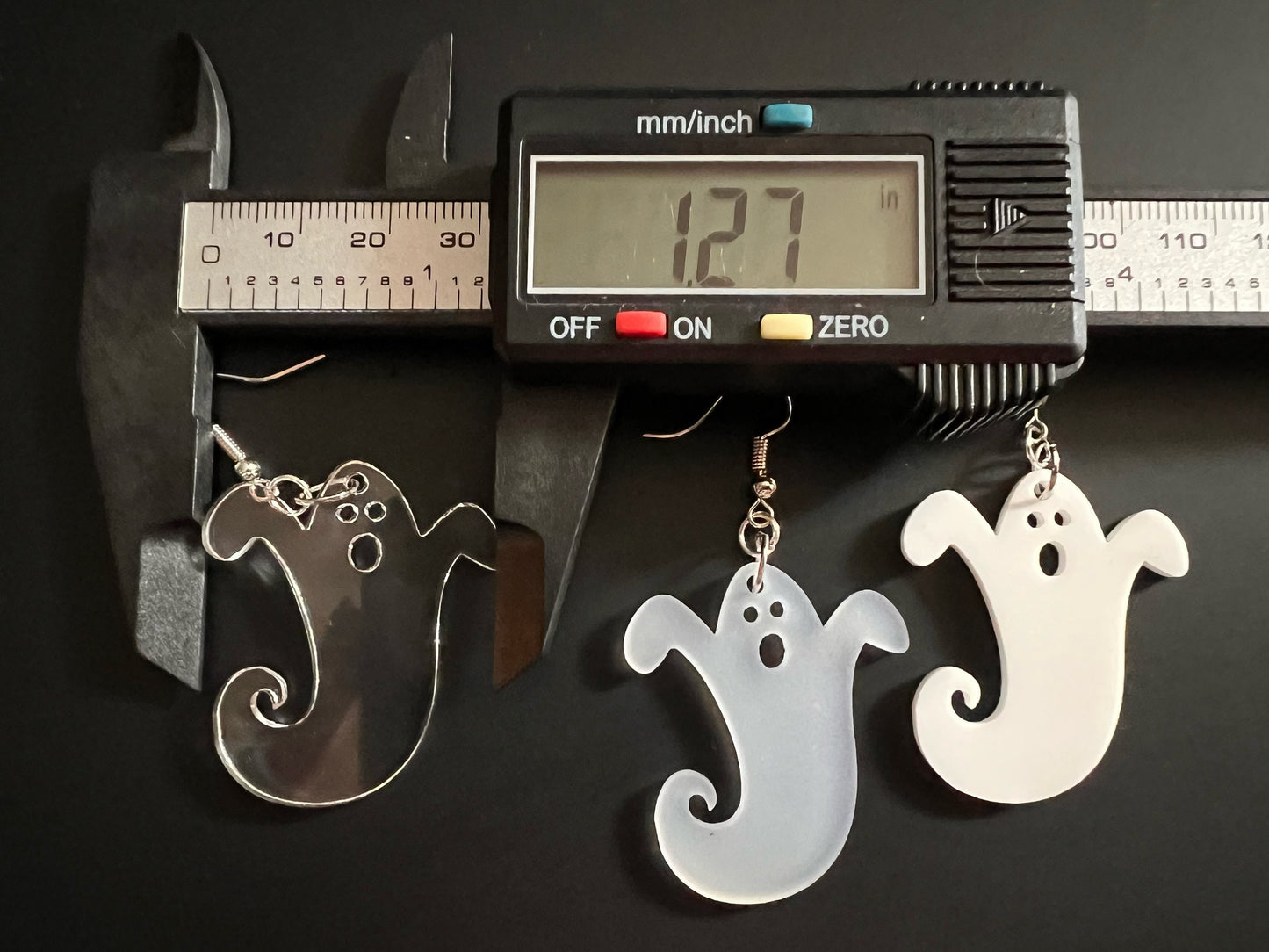 Ghost Earrings: Laser Cut Acrylic Ghosts, Halloween, Haunted, Scary, Spooky, Gifts for Her/Him/Them