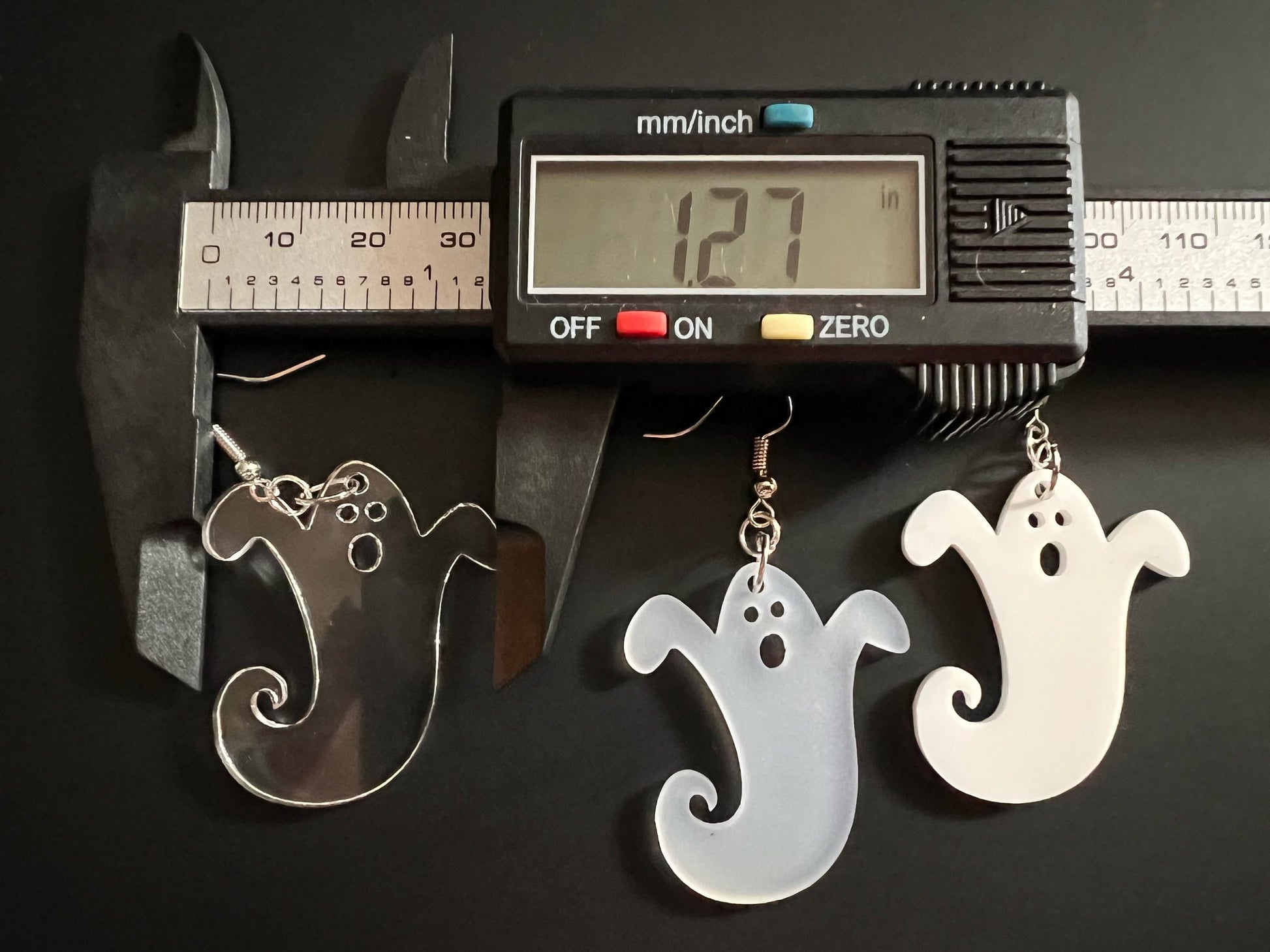 Ghost Earrings: Laser Cut Acrylic Ghosts, Halloween, Haunted, Scary, Spooky, Gifts for Her/Him/Them