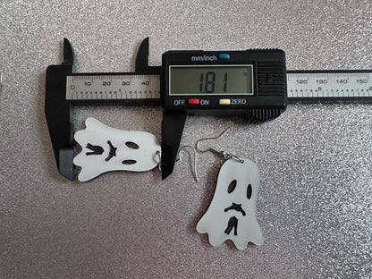 Ghost Holding Cat Earrings: Laser Cut Acrylic Ghosts with Cats, Kitten, Black Cat, Halloween, Scary, Spooky, Best Gifts for Her/Him/Them