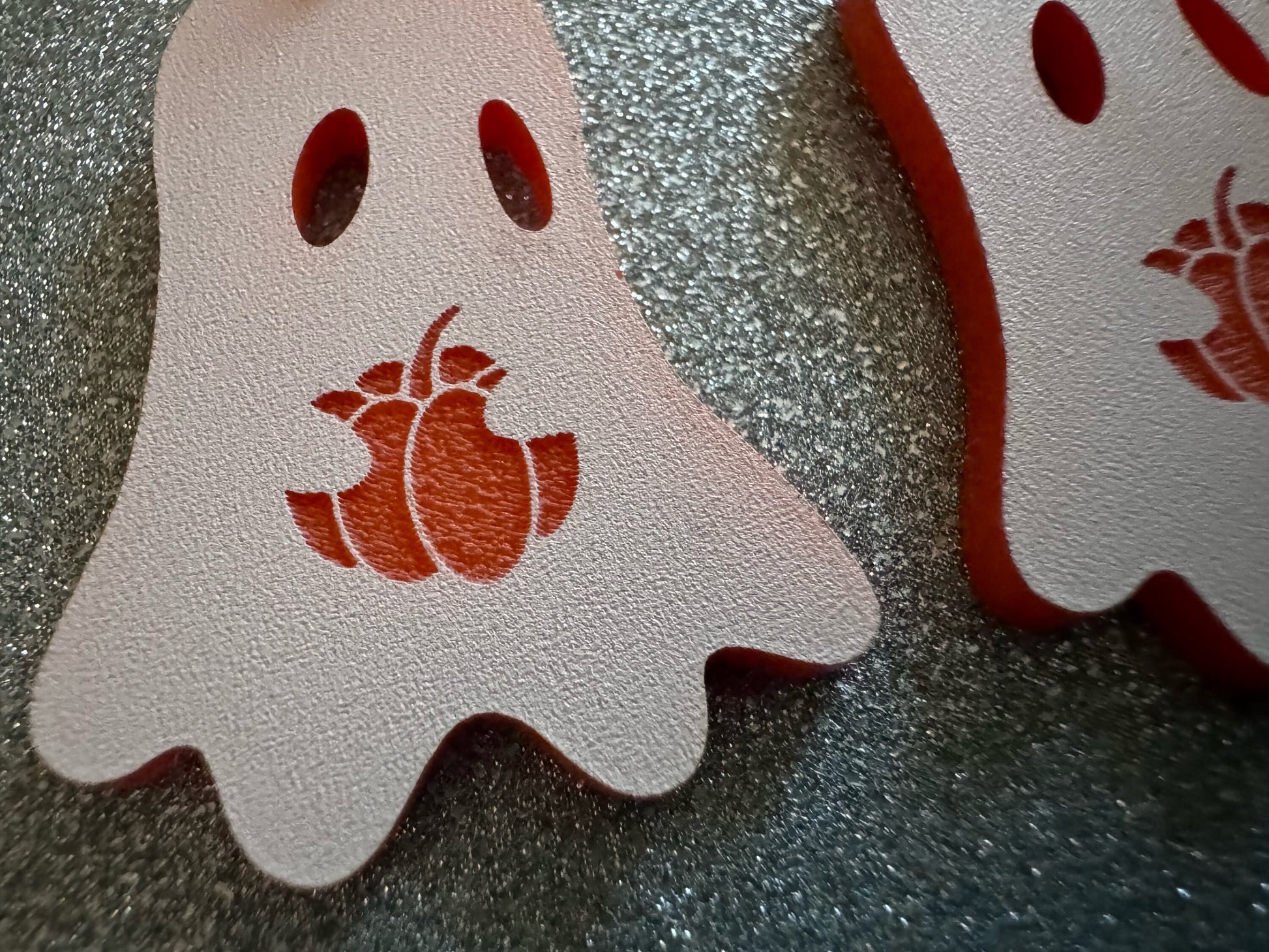 Ghost Holding Pumpkin Earrings: Laser Cut Acrylic Ghosts with Pumpkins, Halloween, Haunted, Scary, Spooky, Best Gifts for Her/Him/Them