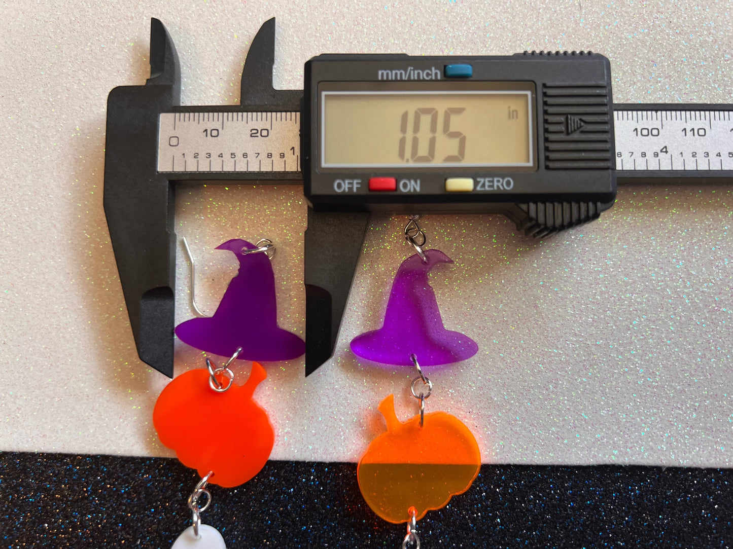 Ghosts, Pumpkins, Purple Witch Hat Halloween Earrings: Laser Cut Acrylic, Witch Hats, Cute Ghosts, Spooky, Best Gifts for Her/Him/Them