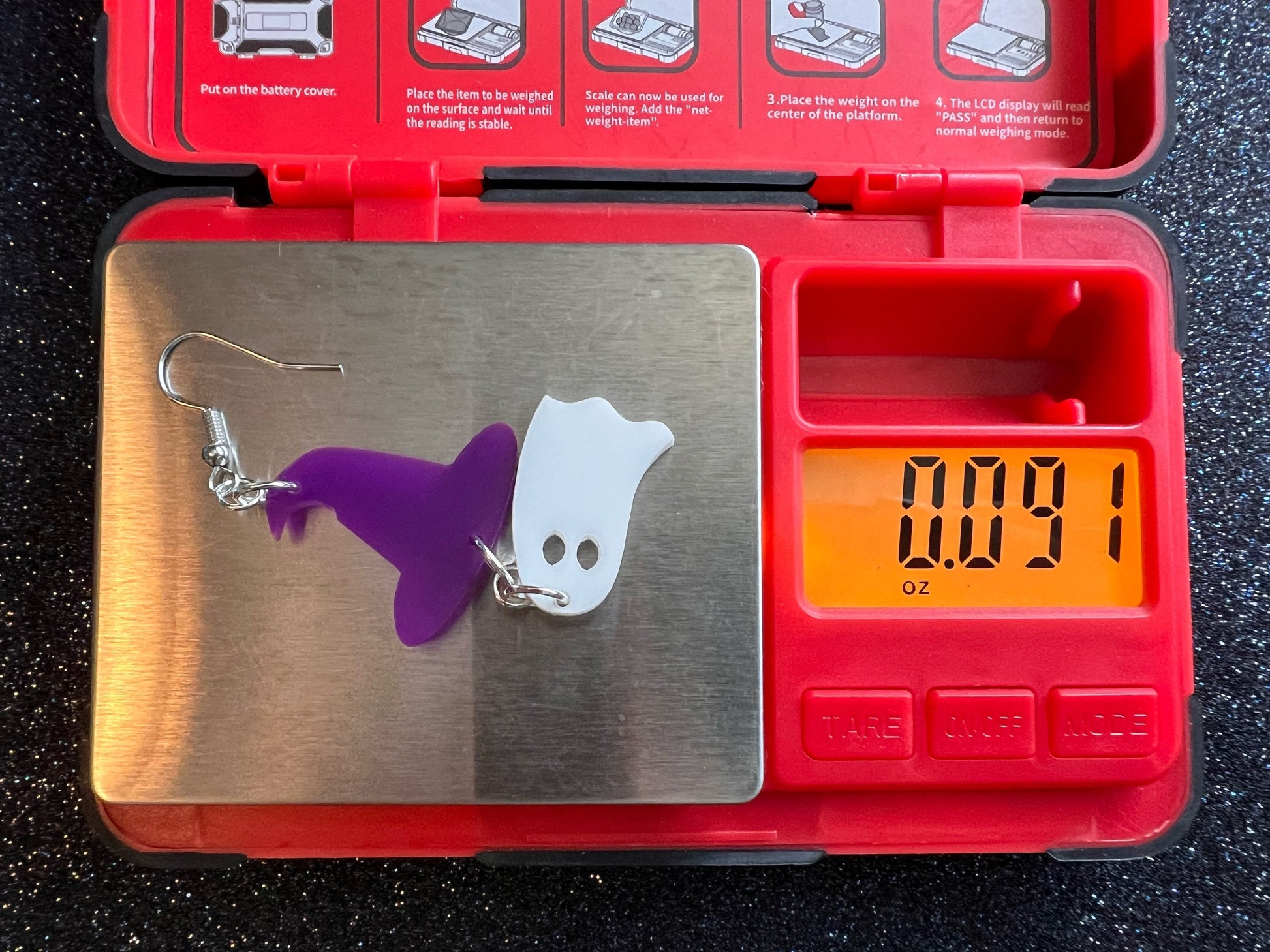 Ghosts & Purple Witch Hat Halloween Earrings: Laser Cut Acrylic, Witch Hats, Cute Ghosts, Spooky, Best Gifts for Her/Him/Them