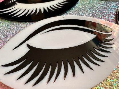 Giant Unique Eye Earrings: Laser Cut Acrylic Eyes, Eyebrows, Eyelashes, Beautiful, Makeup, Novelty, Statement, Gifts for Her/Him/Them