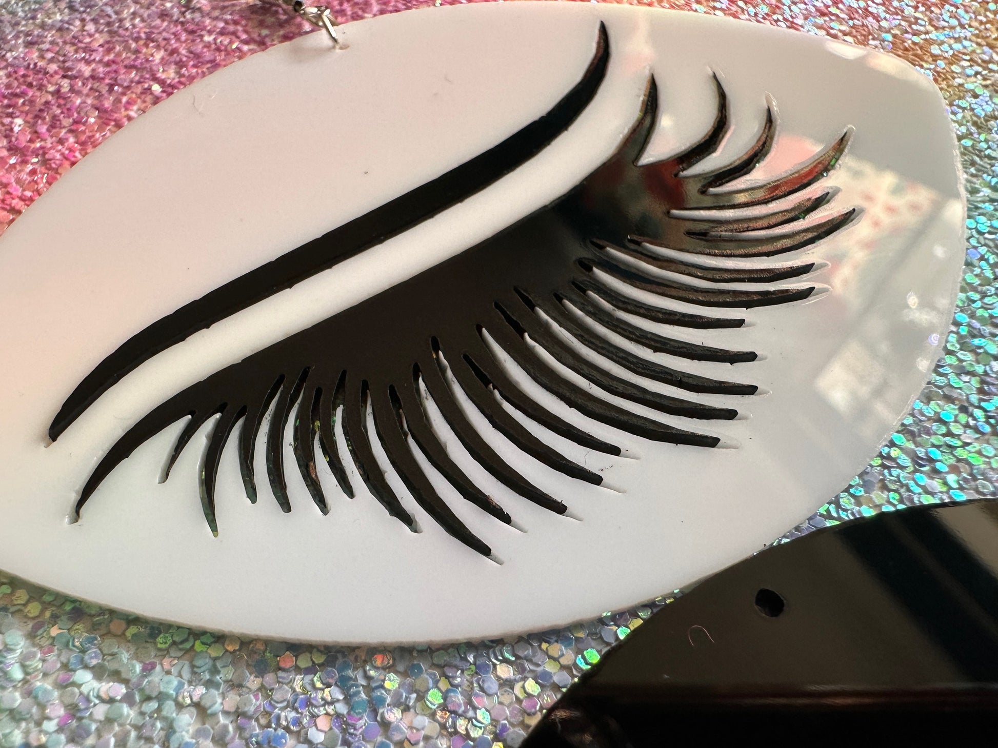 Giant Unique Eye Earrings: Laser Cut Acrylic Eyes, Eyebrows, Eyelashes, Beautiful, Makeup, Novelty, Statement, Gifts for Her/Him/Them