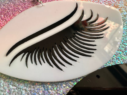 Giant Unique Eye Earrings: Laser Cut Acrylic Eyes, Eyebrows, Eyelashes, Beautiful, Makeup, Novelty, Statement, Gifts for Her/Him/Them