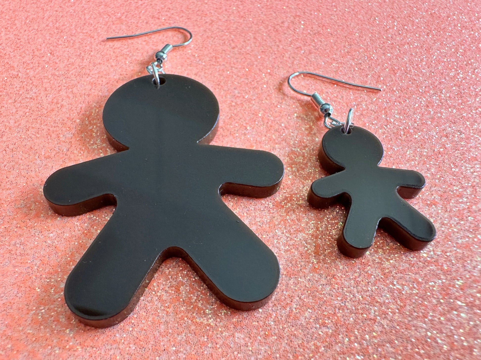 Gingerbread Christmas Earrings: Dark Brown Laser Cut Acrylic Pastries, Gingerbread Man, Baking, Cookies, Dessert, Gifts for Her/Him/Them