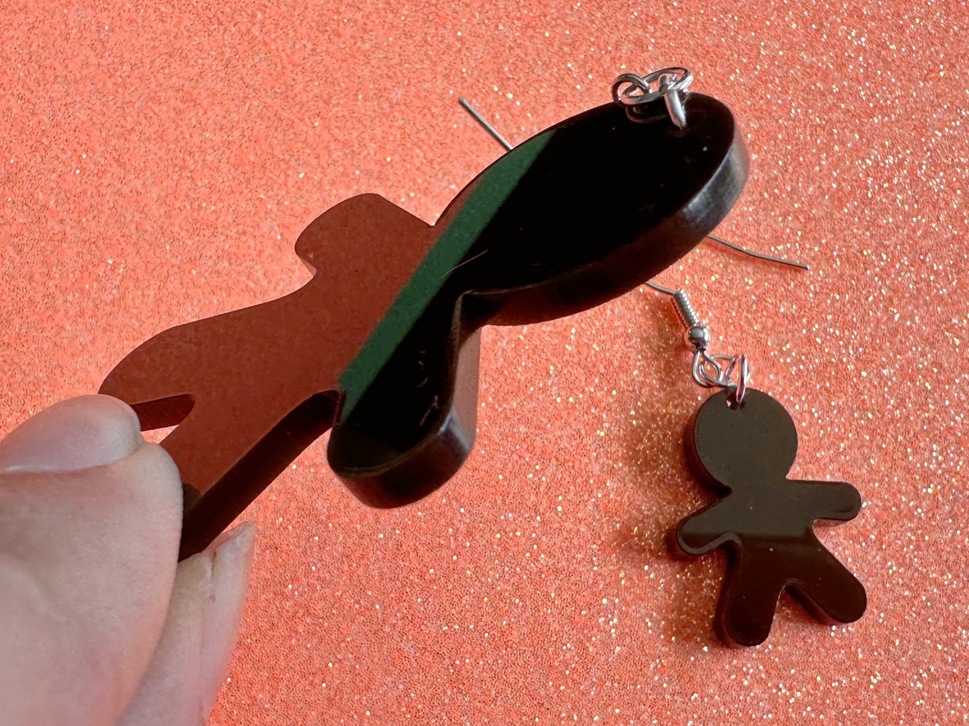 Gingerbread Christmas Earrings: Dark Brown Laser Cut Acrylic Pastries, Gingerbread Man, Baking, Cookies, Dessert, Gifts for Her/Him/Them