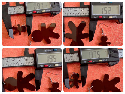 Gingerbread Christmas Earrings: Dark Brown Laser Cut Acrylic Pastries, Gingerbread Man, Baking, Cookies, Dessert, Gifts for Her/Him/Them