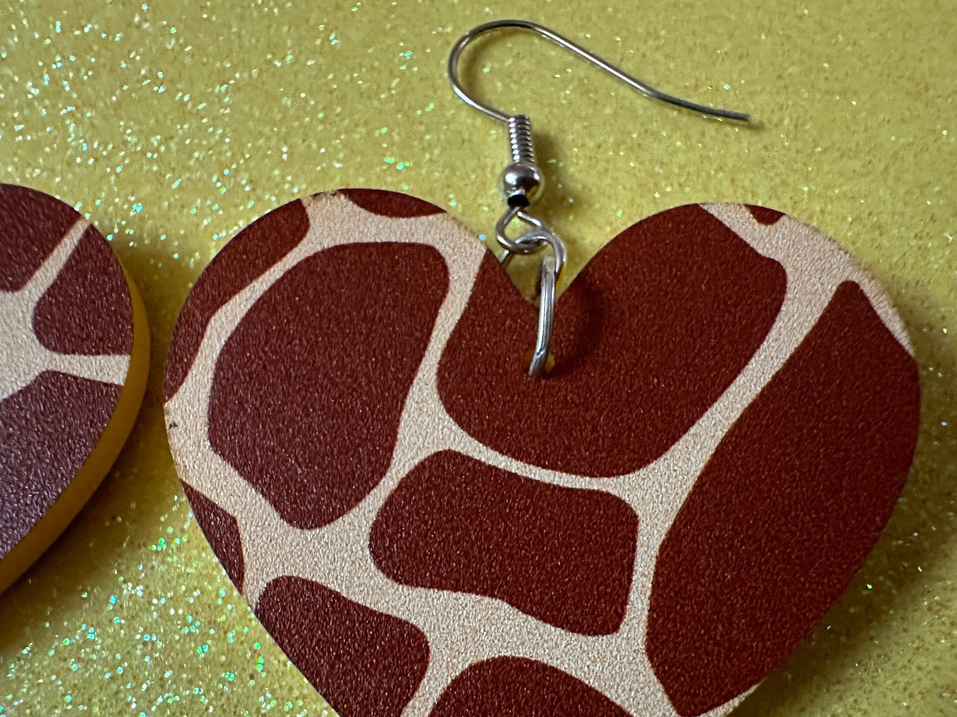 Giraffe Earrings: Laser Cut Acrylic Giraffe Print, Faux Animal Print, Safari, Africa, Exotic, Zoo, Giraffes, Best Gifts for Her/Him/Them