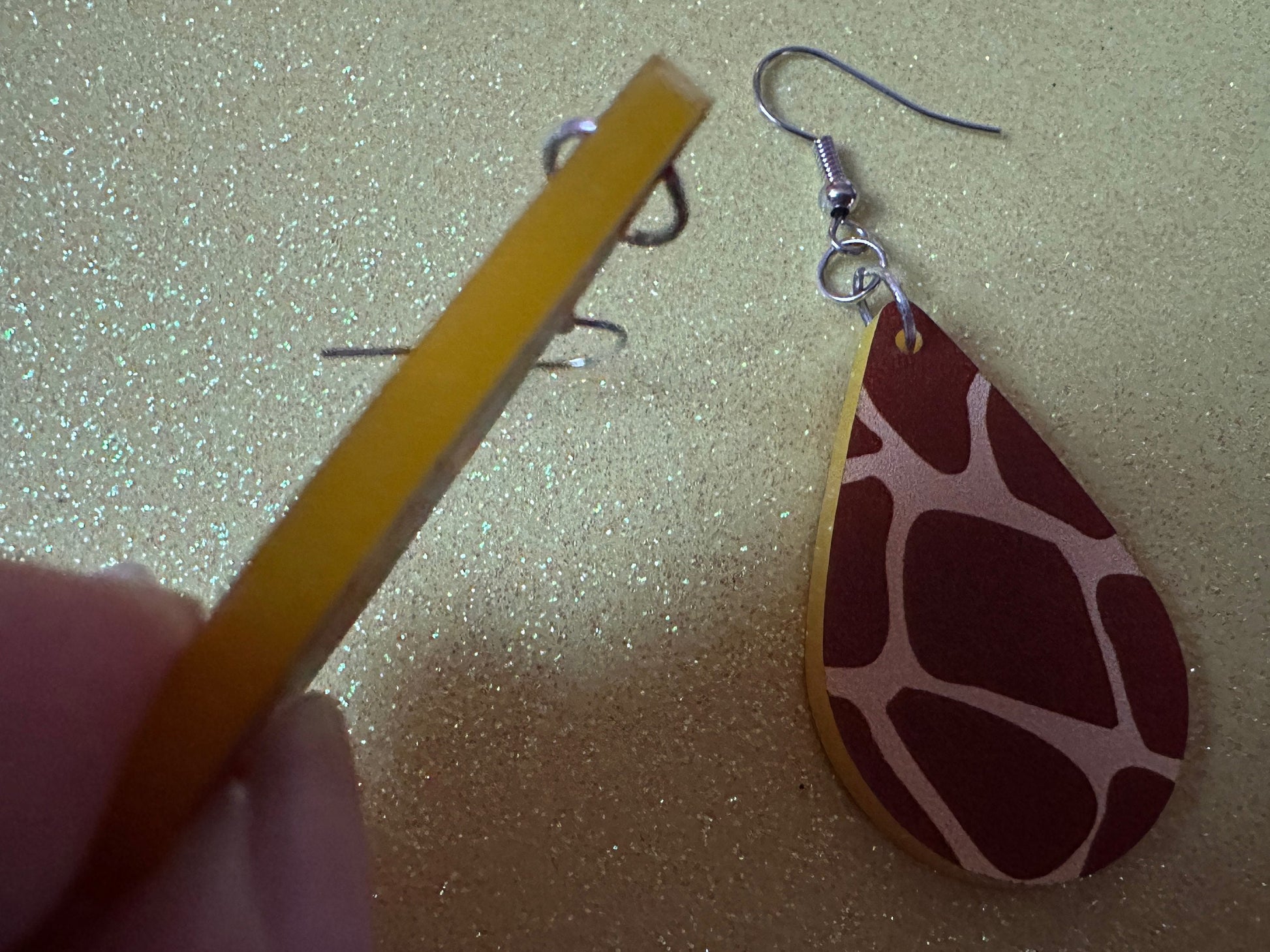 Giraffe Earrings: Laser Cut Acrylic Giraffe Print, Faux Animal Print, Safari, Africa, Exotic, Zoo, Giraffes, Best Gifts for Her/Him/Them