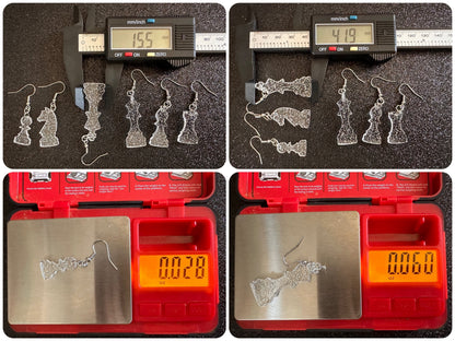 Glittery Chess Earrings: Laser Cut Acrylic Chess Pieces, Board Game, King, Queen, Pawn, Knight, Tower, Best Gifts for Her/Him/Them
