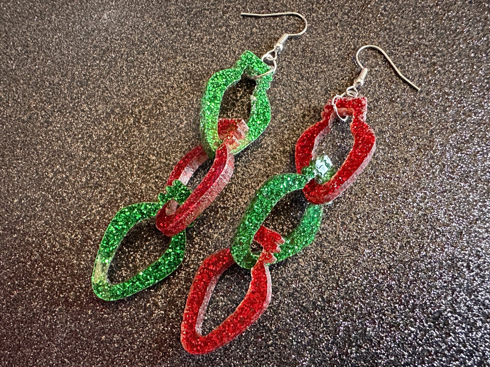 Glittery Christmas Light Earrings: Laser Cut Acrylic Christmas Lights, Winter, Festive, Xmas, Green, Holidays, Gifts for Her/Him/Them