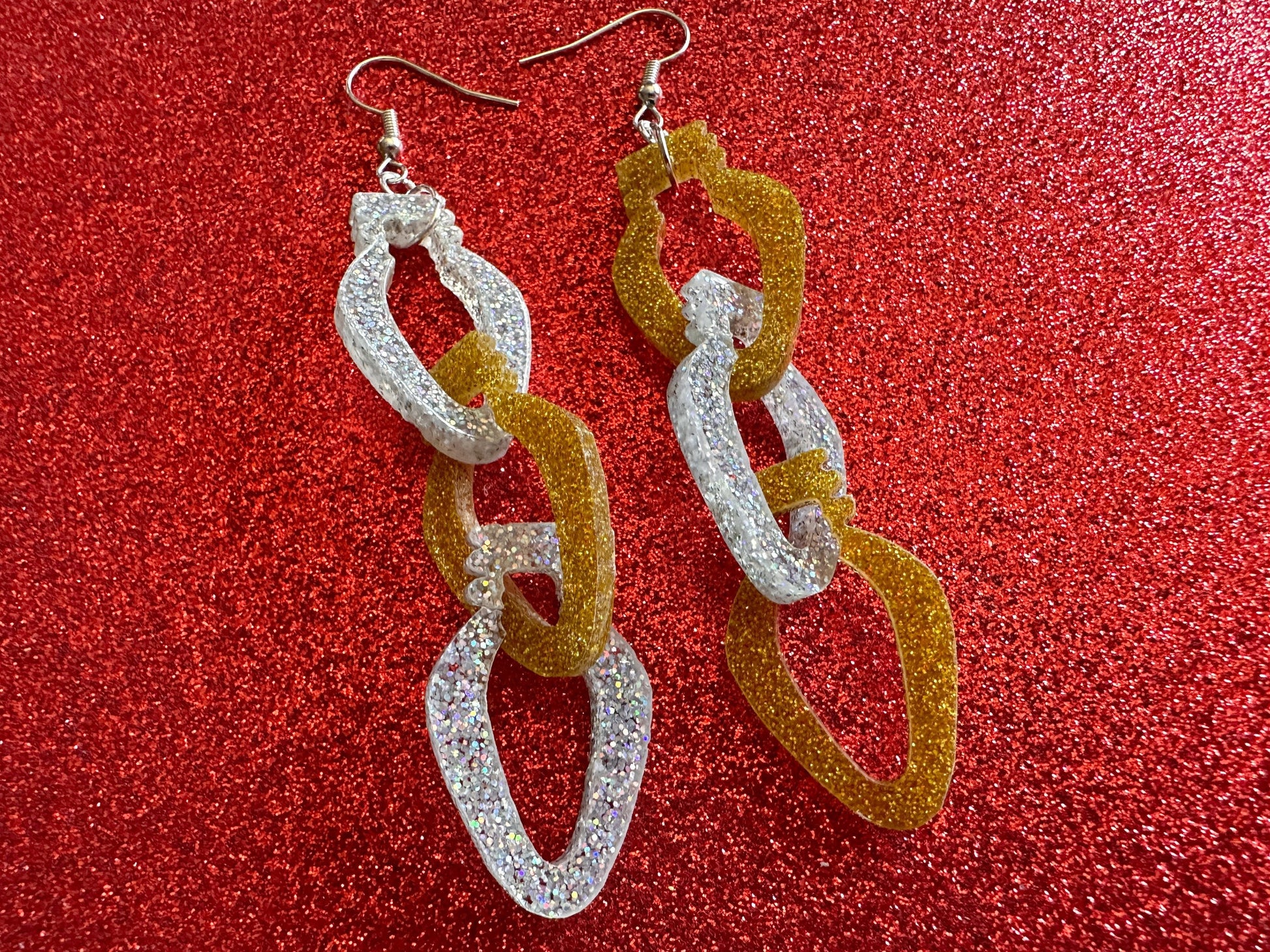 Glittery Christmas Light Earrings: Laser Cut Acrylic Christmas Lights, Winter, Festive, Xmas, Green, Holidays, Gifts for Her/Him/Them