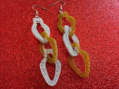 Glittery Christmas Light Earrings: Laser Cut Acrylic Christmas Lights, Winter, Festive, Xmas, Green, Holidays, Gifts for Her/Him/Them
