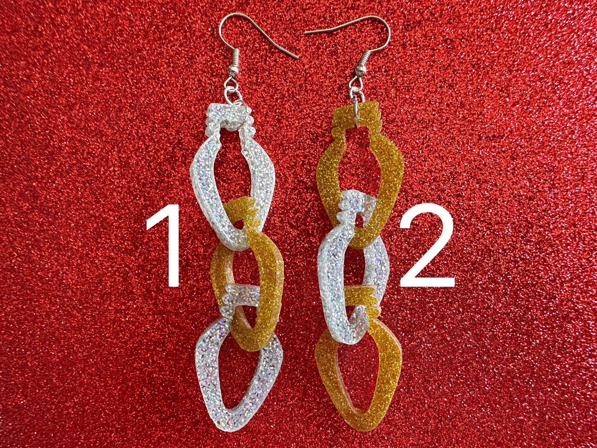 Glittery Christmas Light Earrings: Laser Cut Acrylic Christmas Lights, Winter, Festive, Xmas, Green, Holidays, Gifts for Her/Him/Them