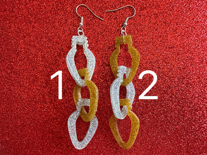 Glittery Christmas Light Earrings: Laser Cut Acrylic Christmas Lights, Winter, Festive, Xmas, Green, Holidays, Gifts for Her/Him/Them