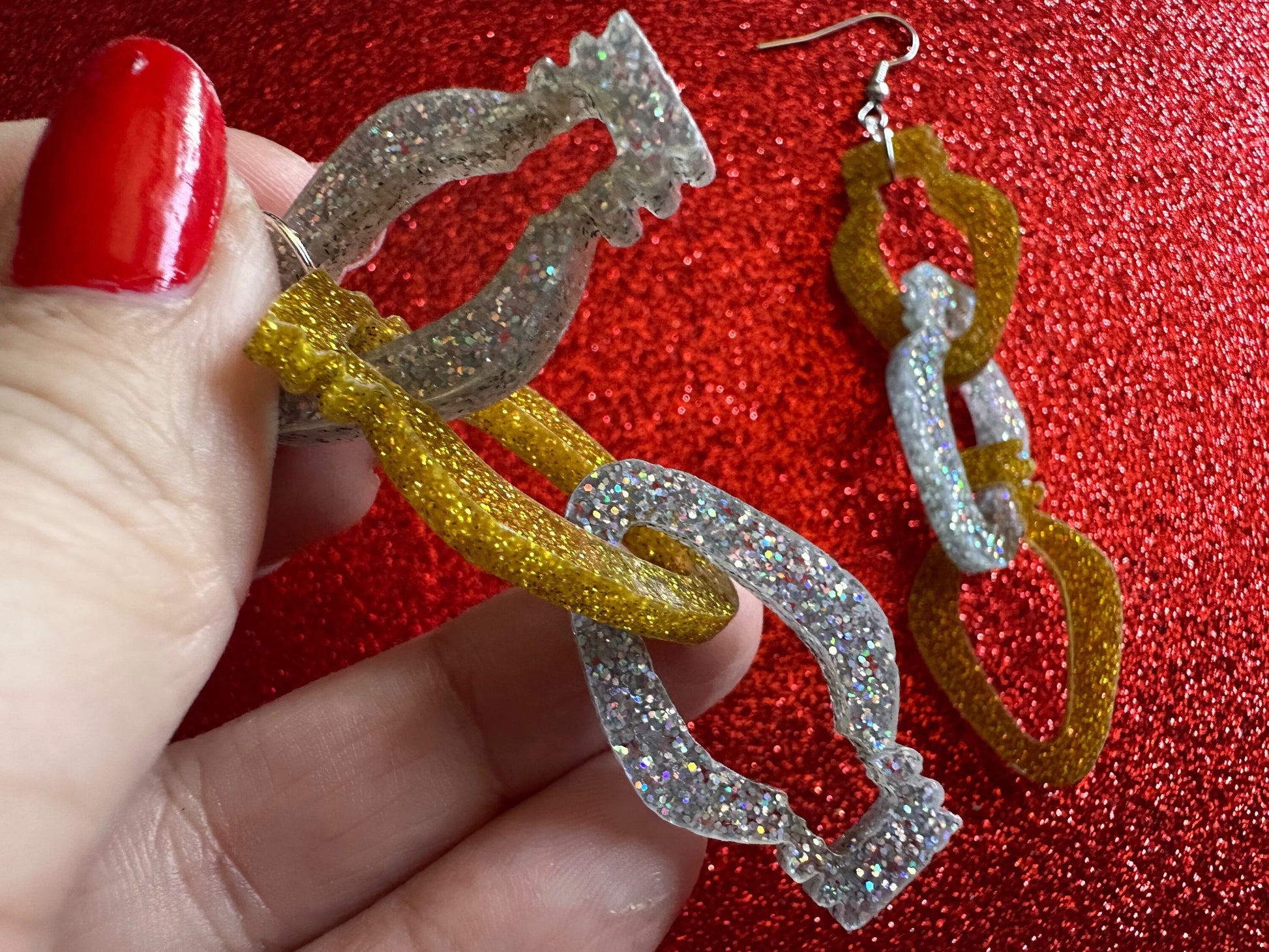 Glittery Christmas Light Earrings: Laser Cut Acrylic Christmas Lights, Winter, Festive, Xmas, Green, Holidays, Gifts for Her/Him/Them