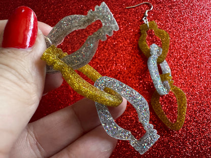 Glittery Christmas Light Earrings: Laser Cut Acrylic Christmas Lights, Winter, Festive, Xmas, Green, Holidays, Gifts for Her/Him/Them