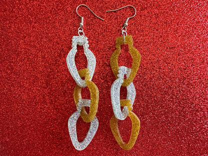 Glittery Christmas Light Earrings: Laser Cut Acrylic Christmas Lights, Winter, Festive, Xmas, Green, Holidays, Gifts for Her/Him/Them