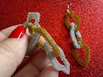 Glittery Christmas Light Earrings: Laser Cut Acrylic Christmas Lights, Winter, Festive, Xmas, Green, Holidays, Gifts for Her/Him/Them