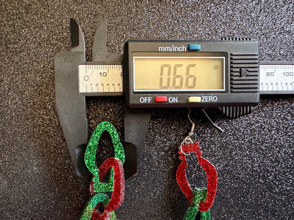 Glittery Christmas Light Earrings: Laser Cut Acrylic Christmas Lights, Winter, Festive, Xmas, Green, Holidays, Gifts for Her/Him/Them