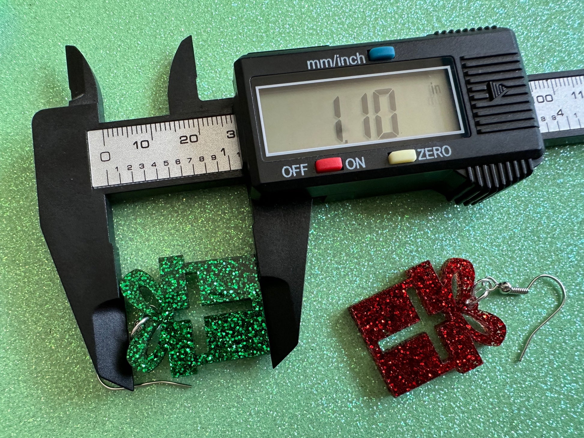 Glittery Christmas Present Earrings: Laser Cut Acrylic Presents, Xmas, X-mas, Birthday, Best Gifts for Her/Him/Them