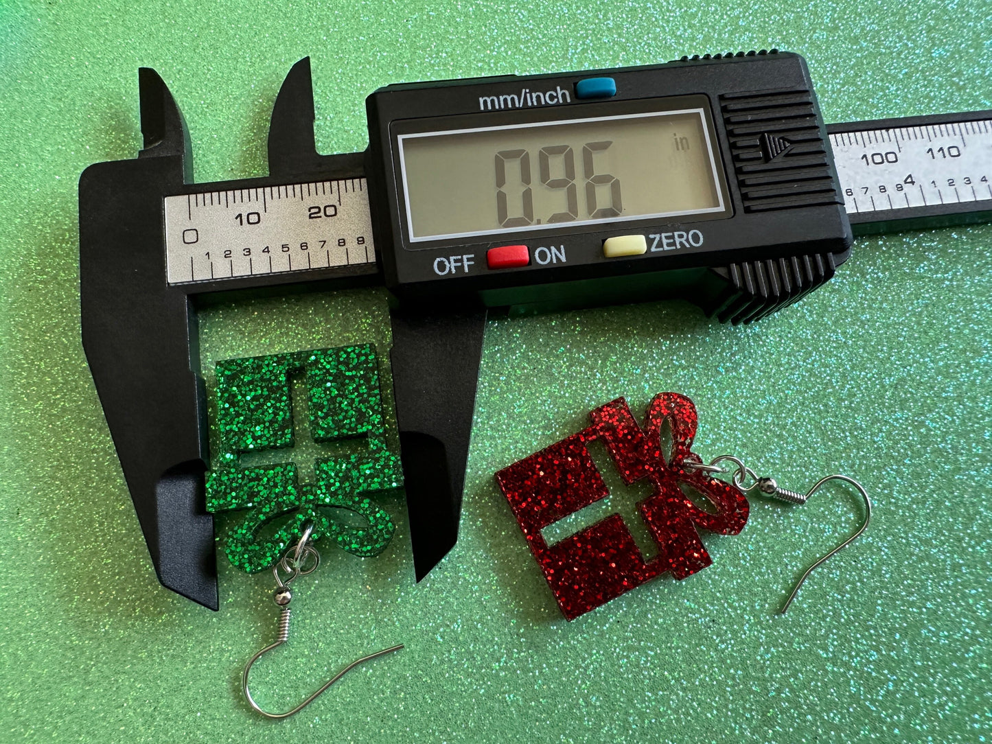 Glittery Christmas Present Earrings: Laser Cut Acrylic Presents, Xmas, X-mas, Birthday, Best Gifts for Her/Him/Them