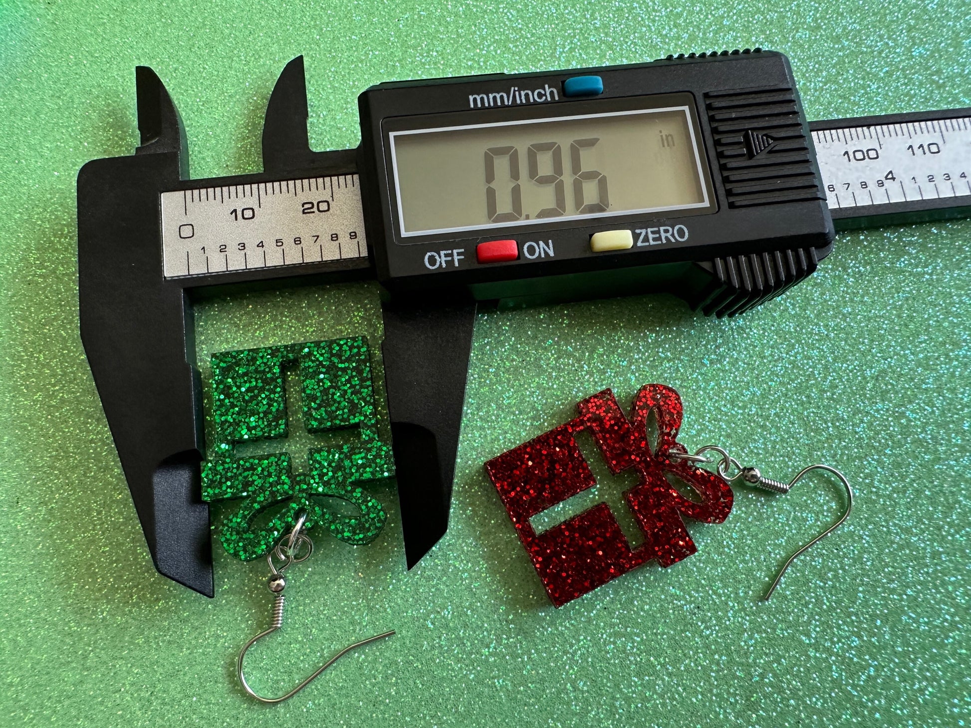 Glittery Christmas Present Earrings: Laser Cut Acrylic Presents, Xmas, X-mas, Birthday, Best Gifts for Her/Him/Them