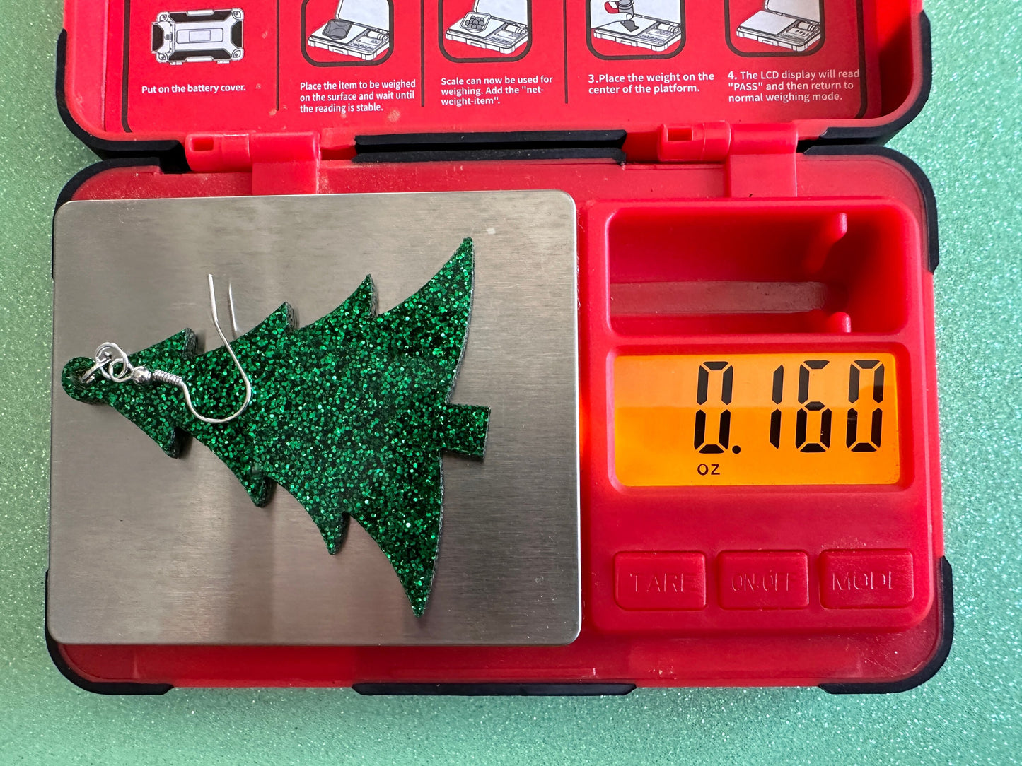 Glittery Christmas Tree Earrings: Laser Cut Acrylic Xmas Trees, Shiny, Sparkly, Green Earrings, Winter, X-mas, Best Gifts for Her/Him/Them