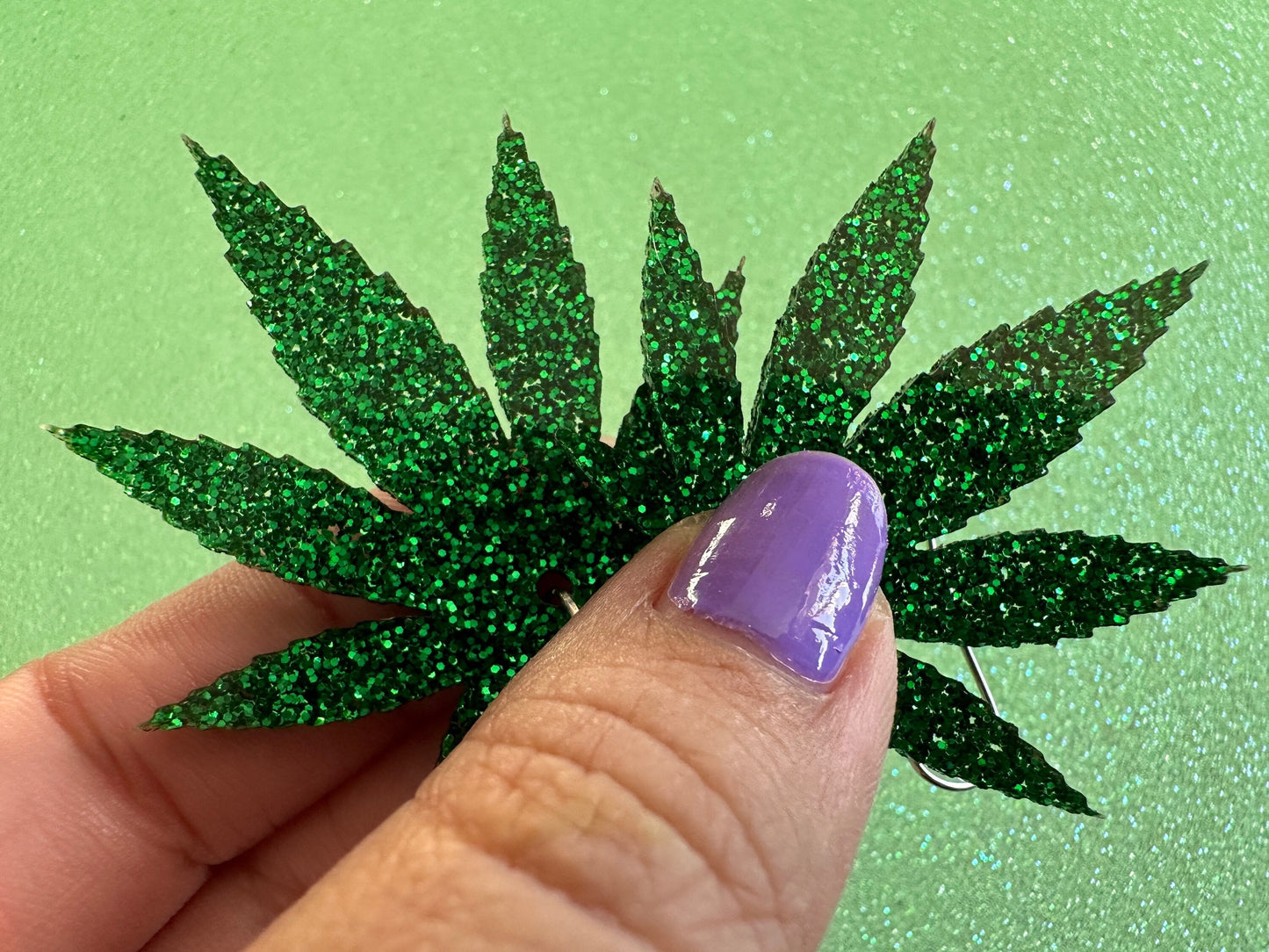 Glittery Leaf Earrings: Laser Cut Acrylic Leaves, Bud, Sparkly Green Earrings, Plants, 420, Pot, Best Gifts for Her/Him/Them